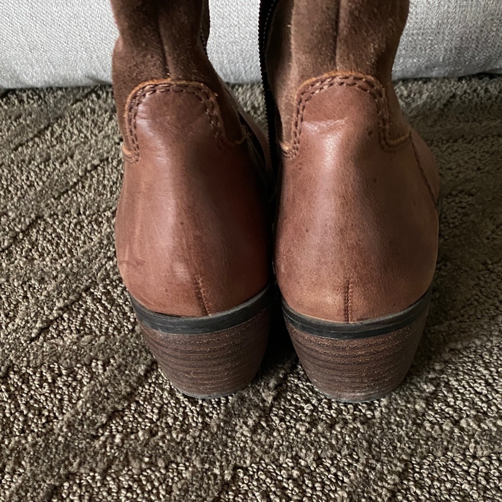 Lucky Brand Over The Knee Boots Size 7  Brown Leather & Suede - Picture 9 of 10